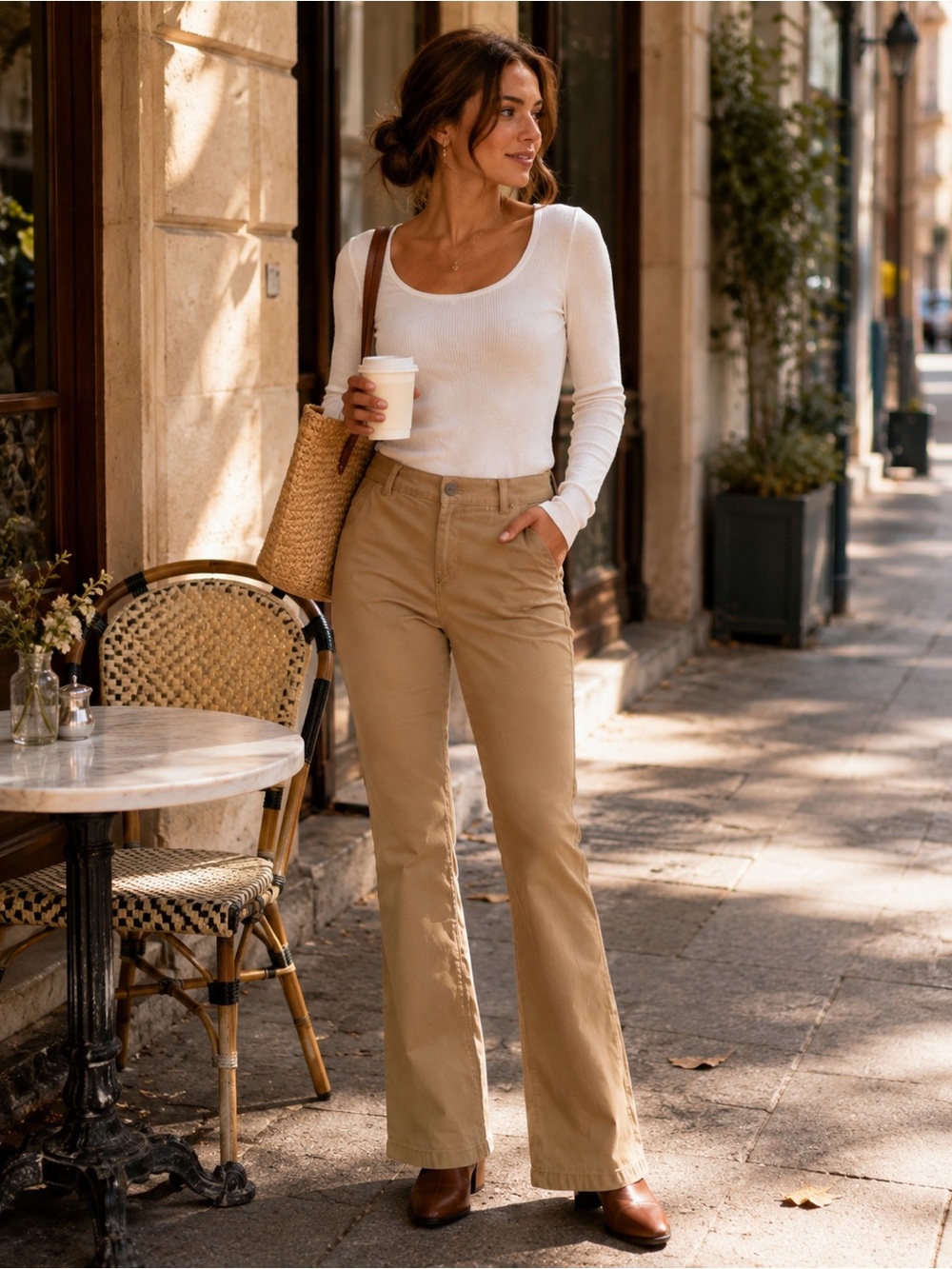 J.Crew Factory City Fit Stretch Bootcut Chino‎ Pants Tan Workwear Size 14